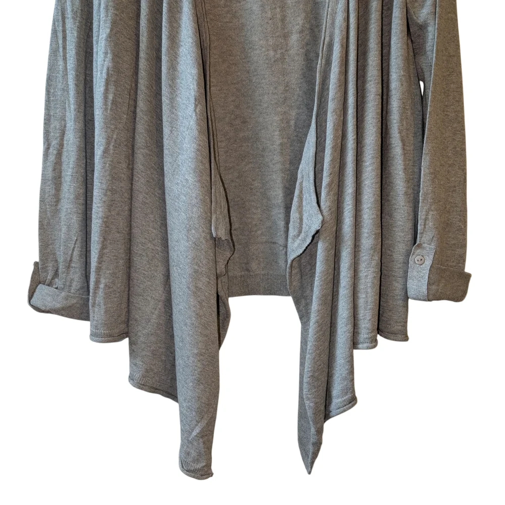 TALBOTS WOMEN'S HEATHER GRAY DRAPED CARDIGAN SIZE XL - Picture 4 of 8